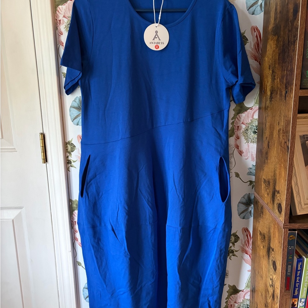 Women's Vibrant Blue Midi Dress